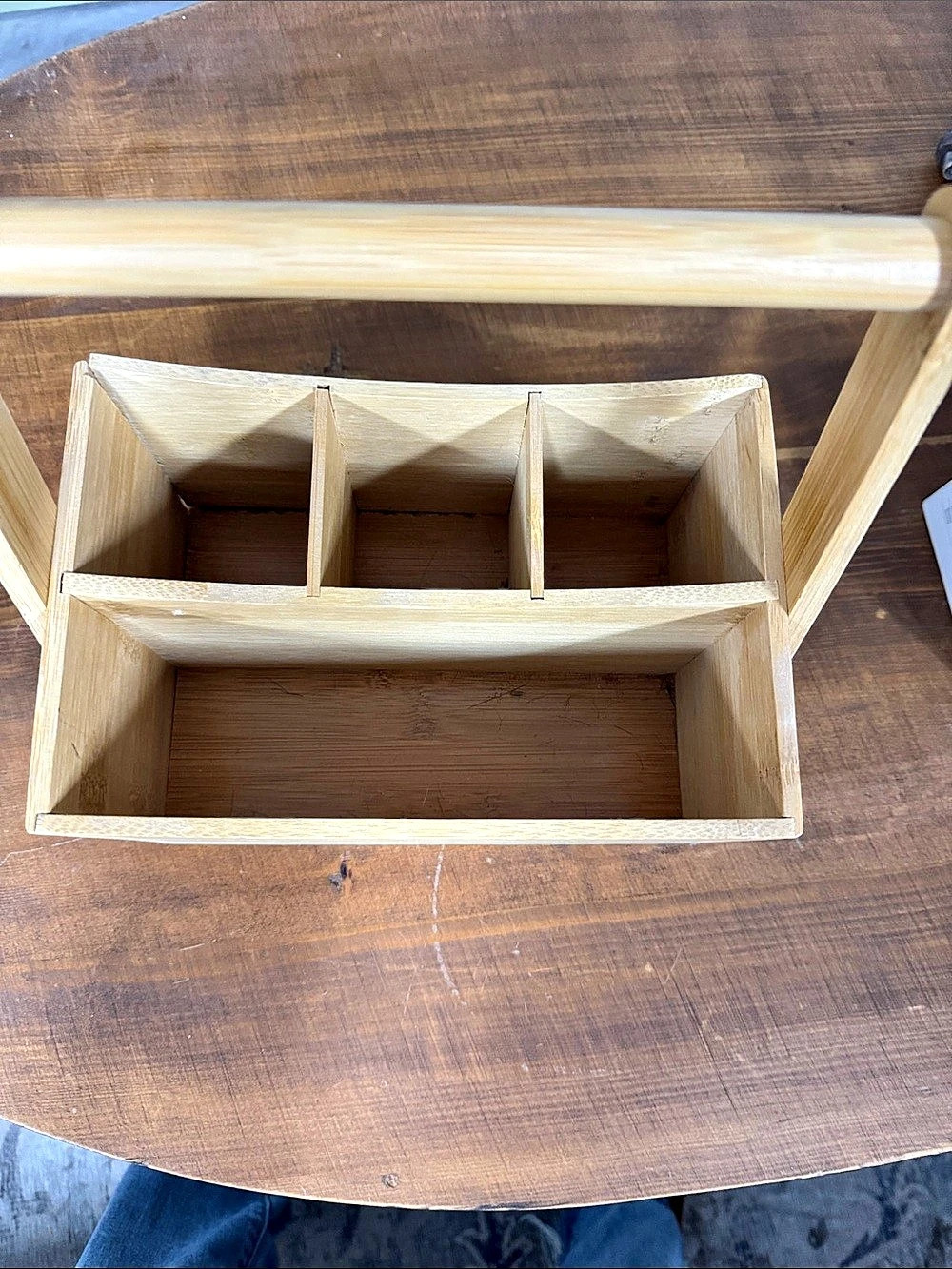 Bamboo Organizer with Handle - Brown